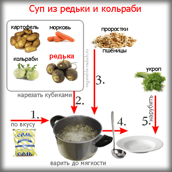 Схема приготовления супа